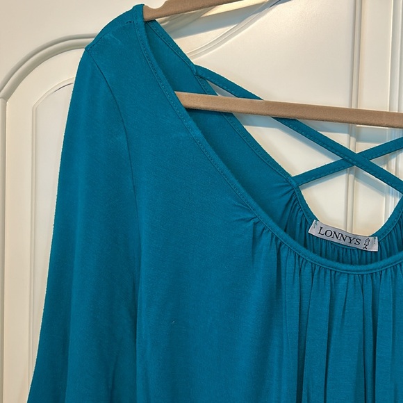 Lonny’s Teal Loose Fitting Dress / Cover- Up. Women’s Medium - Picture 3 of 6
